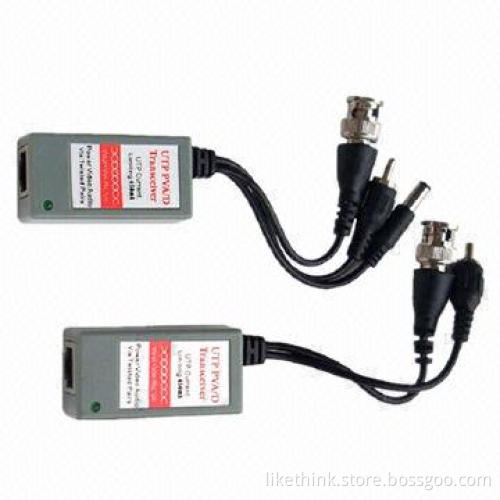 Video Baluns, 300 Meters Transmission Distance Without Power PoE Single UTP Active Video Power Data